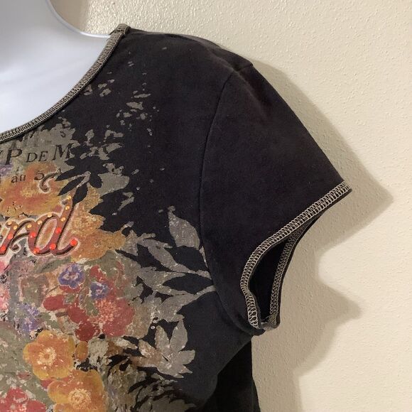 Blue Canyon Vintage Y2K Western Cowgirl Fairy Grunge Floral Baby Tee Large - Picture 5 of 11